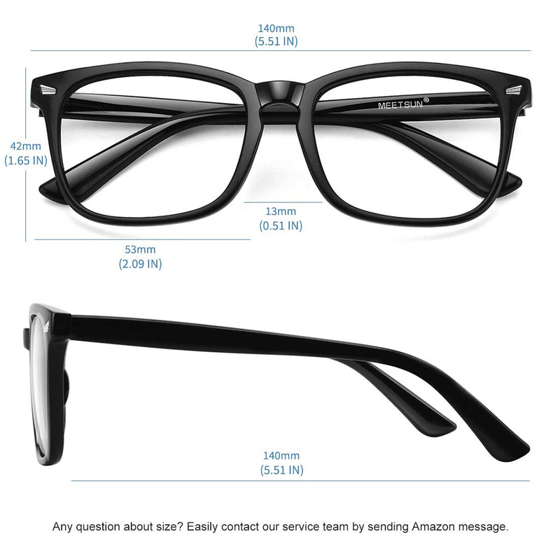MEETSUN Blue Light Blocking Glasses, Anti Eye Strain Headache (Sleep Better),Computer Reading Glasses UV400 Transparent Lens (Black+Leopard+Tortoise, 53) 3 Pack Black+leopard+tortoise - BeesActive Australia