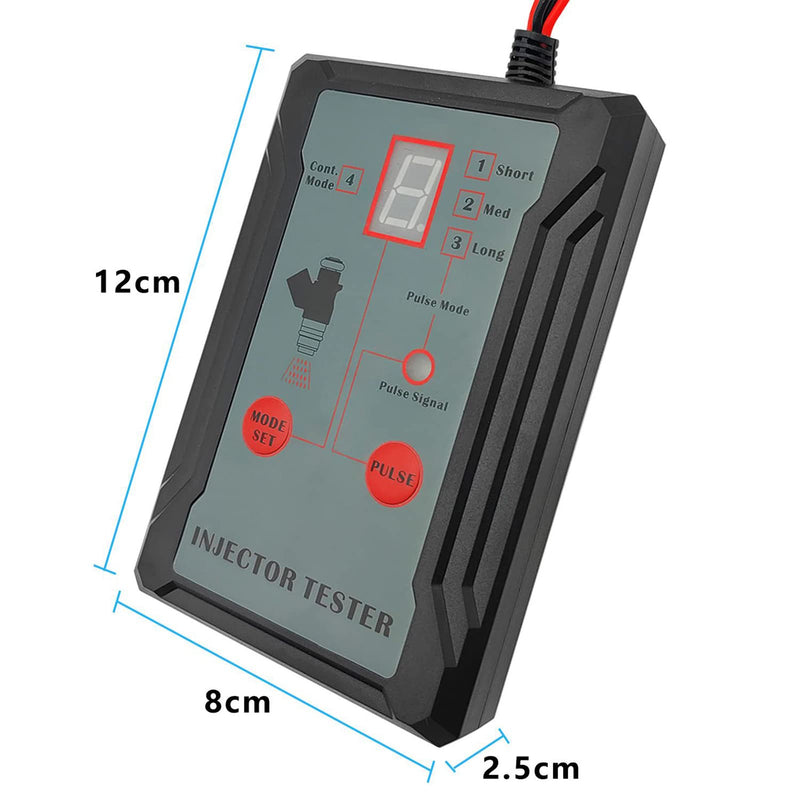 Shkalacar Fuel Injector Tester and Adapter Pulse Tester Cleaner for Diagnosis Cleaning of Injectors DIY Diagnostic Tool Cleaning Kits 12V/5V Switchable Short-Circuit Protection