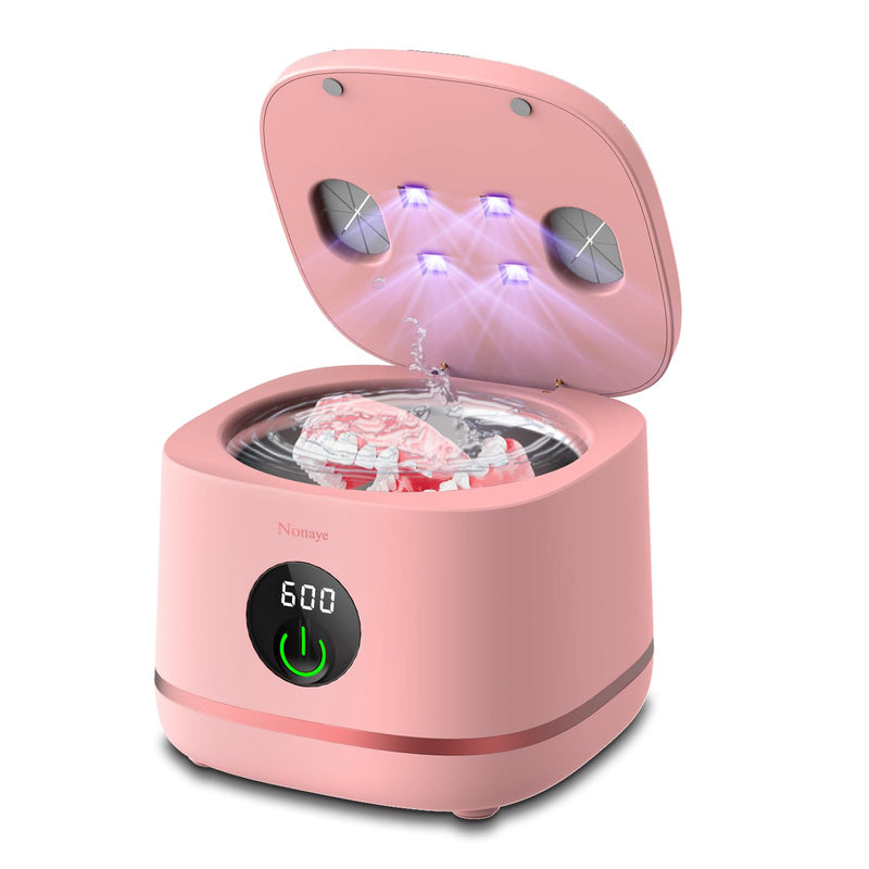 Dental Ultrasonic Retainer Cleaner Machine–Cleaning for Night Guards Pink