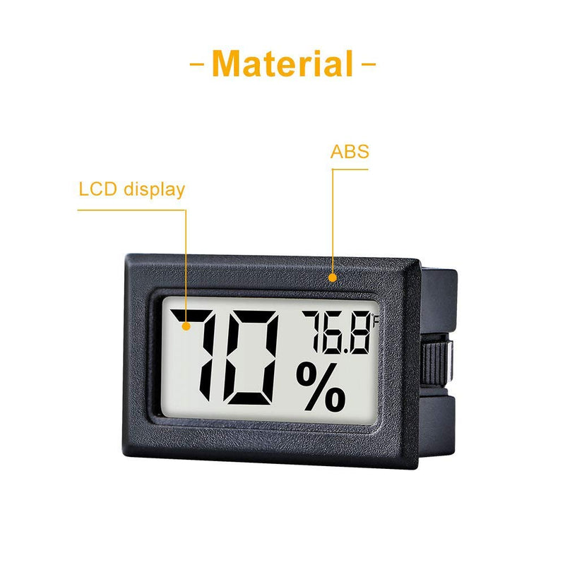 12 Pack Pgzsy Mini Small Digital Electronic Temperature Humidity Meters Gauge Indoor Thermometer Hygrometer LCD Display Fahrenheit (℉) for Humidors, Greenhouse, Garden