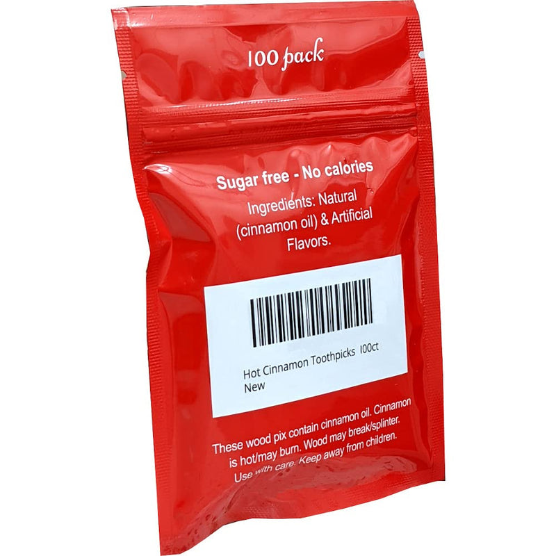 Hot Cinnamon Flavored Toothpicks (Flat Shape) 100ct Cinnamon (N&A) - BeesActive Australia