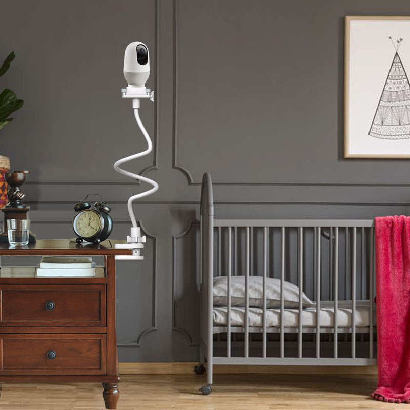 Baby Camera Mount Flexible Baby Monitor Holder Stand Compatible with Nanit Pro,Vetch,eufy, HelloBaby HB65/HB66/HB248,ANMEATE SM935E, Infant Optics DXR-8 Pro,Any Cameras with 1/4" Screw Stand 1 Count (Pack of 1) - BeesActive Australia