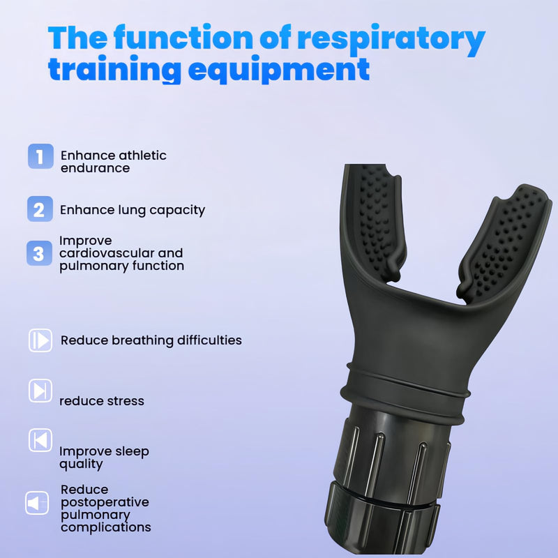 Portable Lung Capacity & Ab Trainer - Adjustable Resistance Breathing Exerciser for Core Strength, Swimming, Martial Arts | Medical-Grade Silicone, Compact Design with Flow Control Valve Black