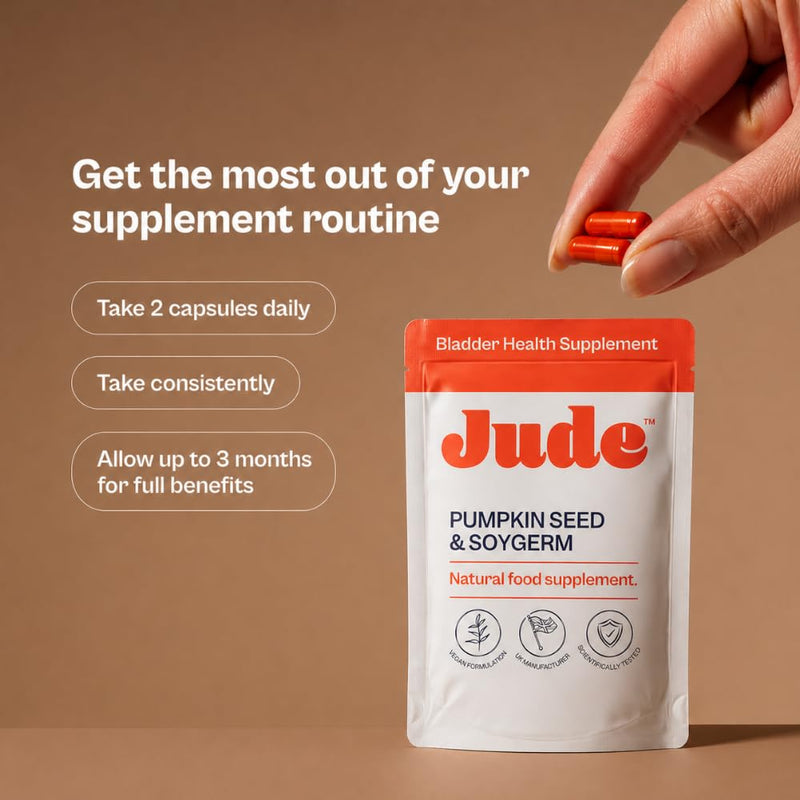 Jude Bladder Control Supplements for Women | Overactive Bladder Support Pills to Reduce Leakage and Incontinence | Go Less for Frequent Urination | 60 Count (1 Month Supply) 60 Count (Pack of 1)