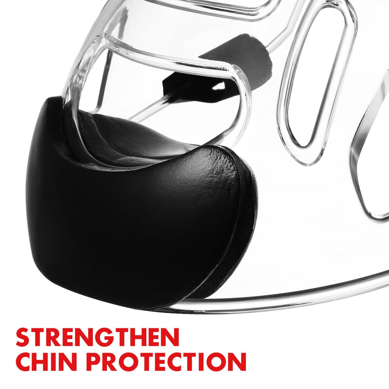 Angoily Taekwondo Mask, Clear Kickboxing Sparring Headgear, Breathable Martial Arts Face Protection 2pcs