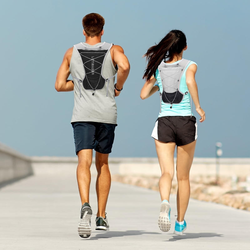 Hydro Pack Running Vest for Men Women, Hydration Backpack with 2L Water Badder, Lightweight Water Vest grey