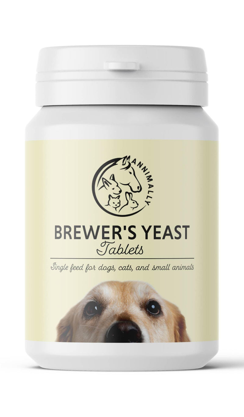 Annimally Brewers Yeast Tablets for Dogs, Cats & Small Pets 100 pcs. - Daily Supplement to Support a Normal-Looking Coat, Made in Germany