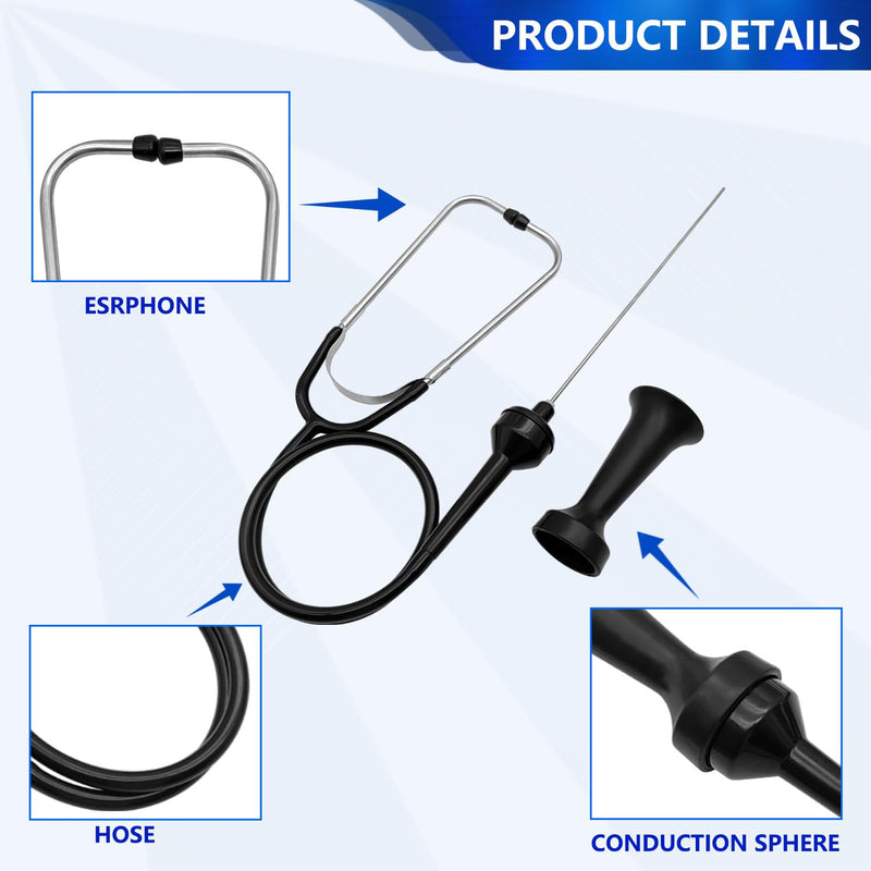 ZKTOOL Mechanics Stethoscope Kit - 3 Piece Automotive Diagnostic Tool with Extended Handle 3PC Mechanics Stethoscope - BeesActive Australia