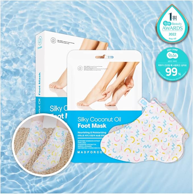 MADFORCOS Silky Coconut Oil Foot Mask, 16 ml, 5 Pieces, Foot Mask, Foot Mask Pack, Footpack, Foot Pack, Moisturizer, Foot Care - BeesActive Australia