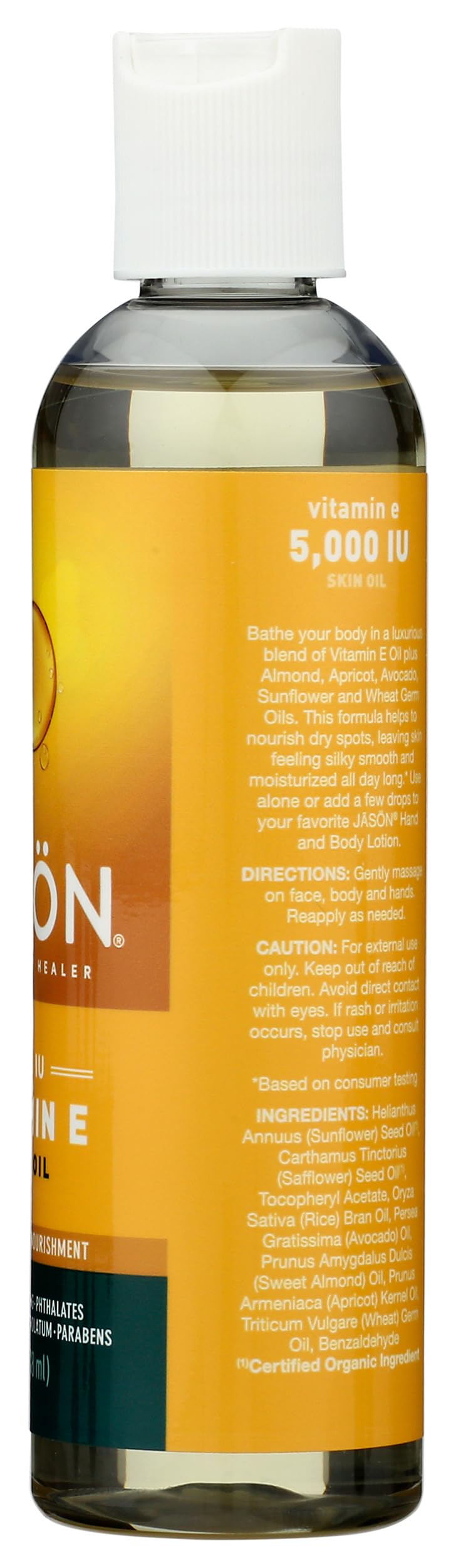 Vitamin E 5,000 IU Oil - All Over Body Nourishment Jason Natural Cosmetics 4 oz Liquid 4 Fl Oz (Pack of 1)