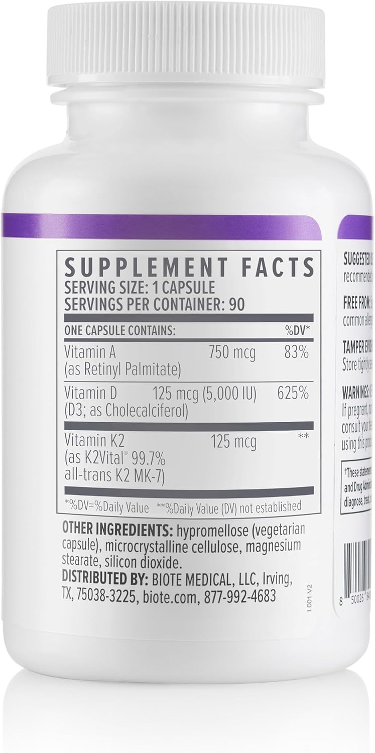 Biote Nutraceuticals - ADK 5 - Immunity + Cardiovascular (90 Capsules) 90 Count (Pack of 1)