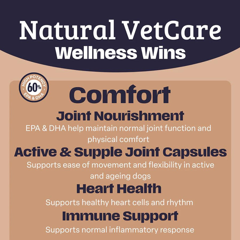 Natural VetCare COMFORT 100ml – Dog Joint Supplement for Mobility & Flexibility, Orthopaedic Support Liquid, Hip & Joint Care for Senior & Active Dogs, Daily Wellbeing Formula