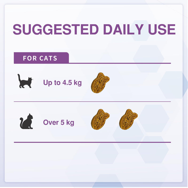 Probiotics for Cats with Lysine, Omega 3 Fish Oil & Vitamins | Cat Treats for Itchy Skin, Allergies and Flea Treatment | Digestive Health & Immune Support | Cat Food Supplements (120 Count) 160 Count