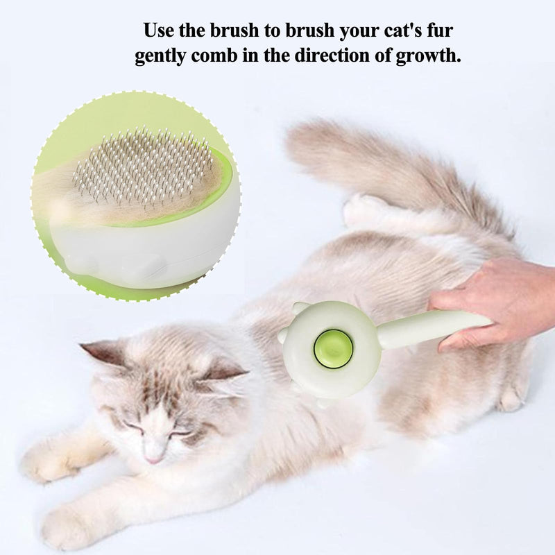 Cat brush, undercoat brush cat cat brush skin-friendly cat brush short hair one click cleaning cat hair brush animal hair brush dog brush short hair with handle - BeesActive Australia