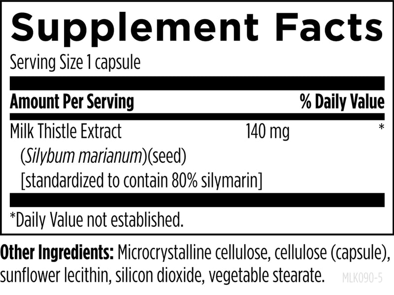 Designs for Health Milk Thistle Extract - Highly Standardized to 80% Silymarin from Milk Thistle Seed - Liver + Detox Support Supplement with Sunflower Lecithin to Improve Absorption (90 Capsules) Standard Packaging