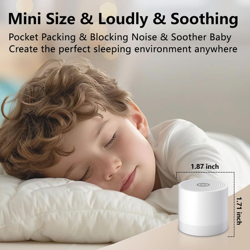 Sound Machine Mini White Noise Machine with 30 Soothing Sounds for Newborn Baby Kids Adults Portable Rechargeable Sleep Brown Noise Machine 4 Timers Memory Function for Travel Camping Home Office