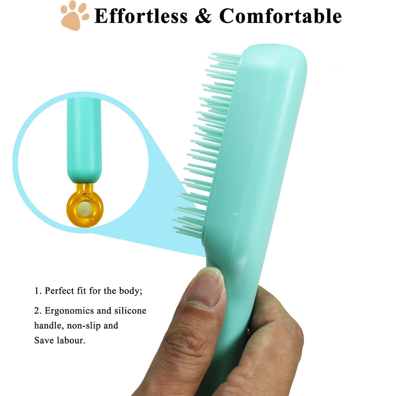 Scalable Small Grooming Dog Brush, Puppy Massaging Hair Brush, for Small Dogs Cats Rabbits of All Hair Types (Blue) Blue - BeesActive Australia