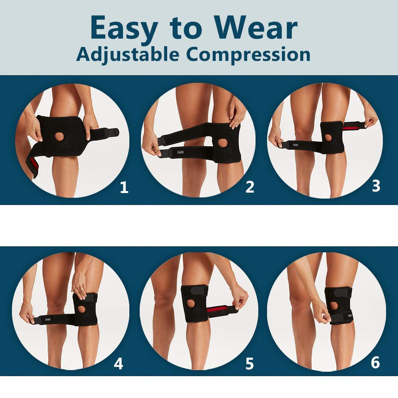 ComfiLife Knee Brace for Knee Pain Relief – Neoprene Knee Brace for Working Out, Running, Injury Recovery – Side Stabilizers – 3 Point Adjustable Compression – Open Patella Support,Non-Slip (Medium) Medium (Pack of 1)