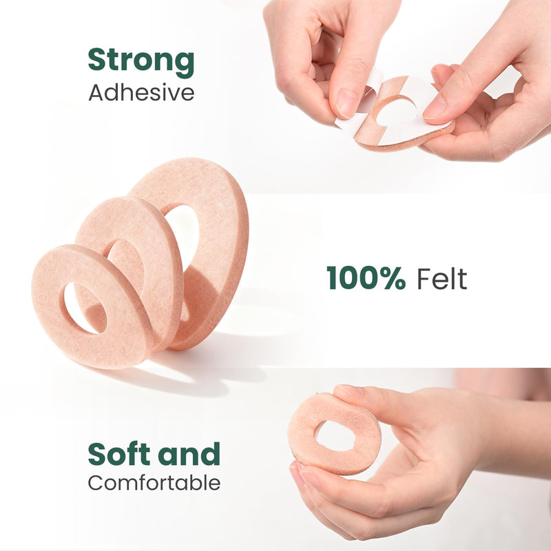 Welnove Callus Cushions Pads for Bottom of Foot - 48pcs Callus Pads for Feet - Protects Foot, Heel and Toes from Rubbing and Friction - Oval Shape Design 48 Count Beige - BeesActive Australia