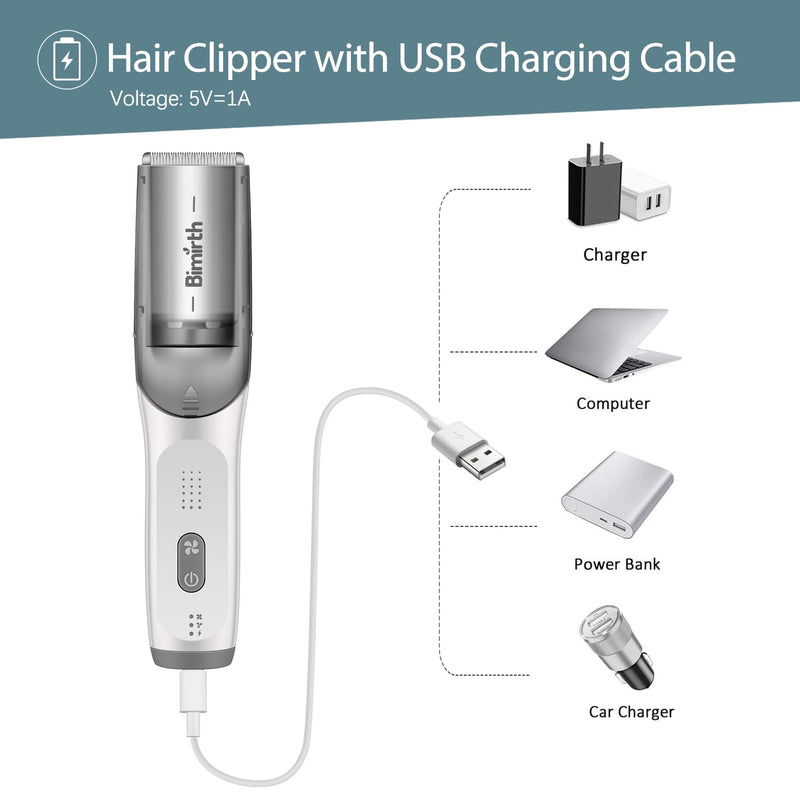 Baby Hair Clipper with Vacuum - Hair Trimmer for Kids and Toddlers - Waterproof, Rechargeable, Cordless Hair Cutting Machine for Children (with Bag) - BeesActive Australia
