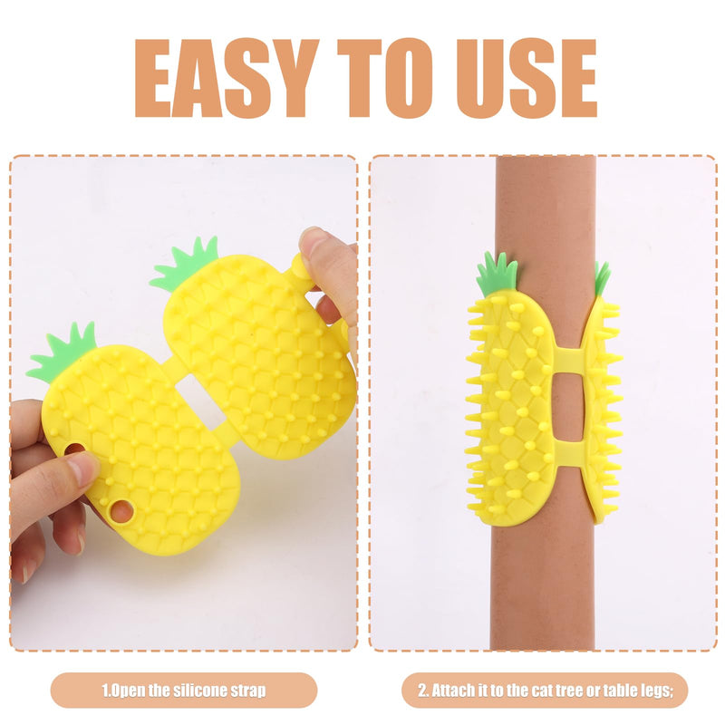 Self Cleaning Cat Brush, 2-in-1 Tickling Comb Pet Brush Silicone Tickling Artifact Cat Grooming Shedding Brush Cat Corner Scartcher for Short/Long Hair Cats Dogs Pets (Pineapple Style) - BeesActive Australia