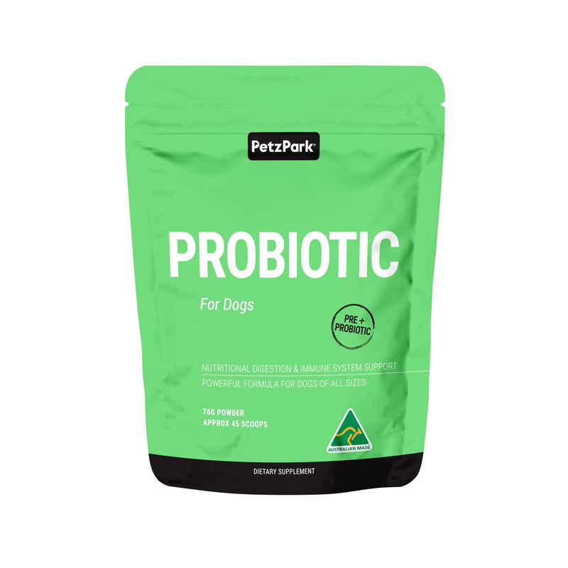 Petz Park Dog Probiotic 45 Scoops, Probiotics for Dogs Powder, Gut Health Supplement for Dogs, Paw Licking and Digestive Support, Dog Food Topper Made in Australia
