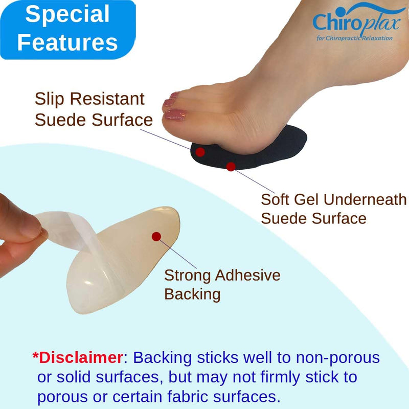 Chiroplax High Heel Cushion Inserts Pads (4 Pairs) Suede Ball of Foot Forefoot Metatarsal Anti Slip Shoe Insoles for Women Thick Combo (Beige & Black)