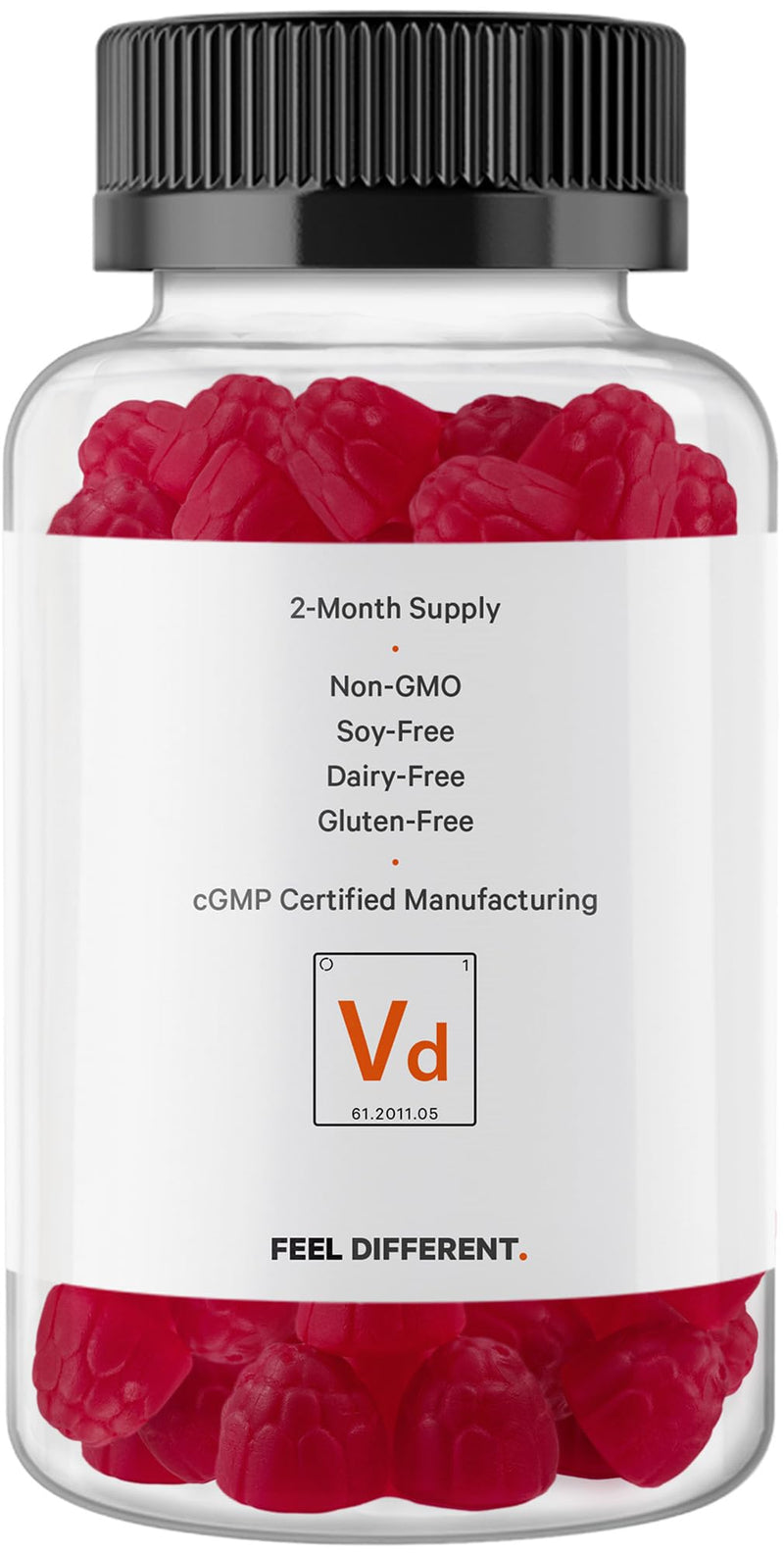 Codeage Vitamin D3 Gummy Vitamins, Vitamin D3 5000 IU Gummies Cholecalciferol 125 mcg - 2-Month Supply - Soft Pectin-Based, Animal Gelatin-Free Vitamins Gummy, Strawberry, Gluten-Free - 60 Gummies