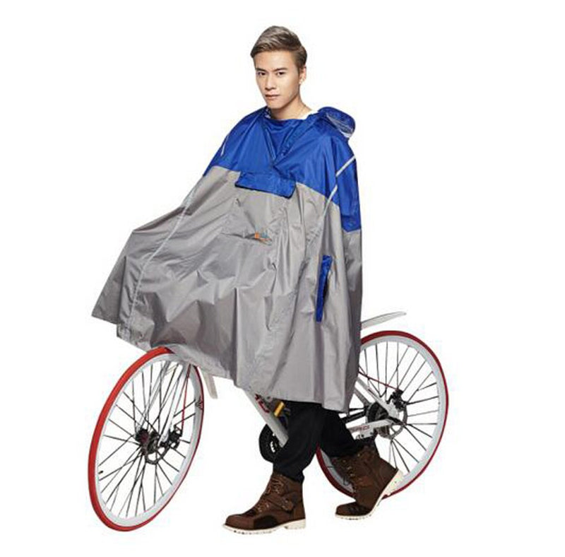 SudaTeko Lightweight Cycling Rain Poncho Breathable Bike Hooded Raincoat Rain Cape with Reflector Strips