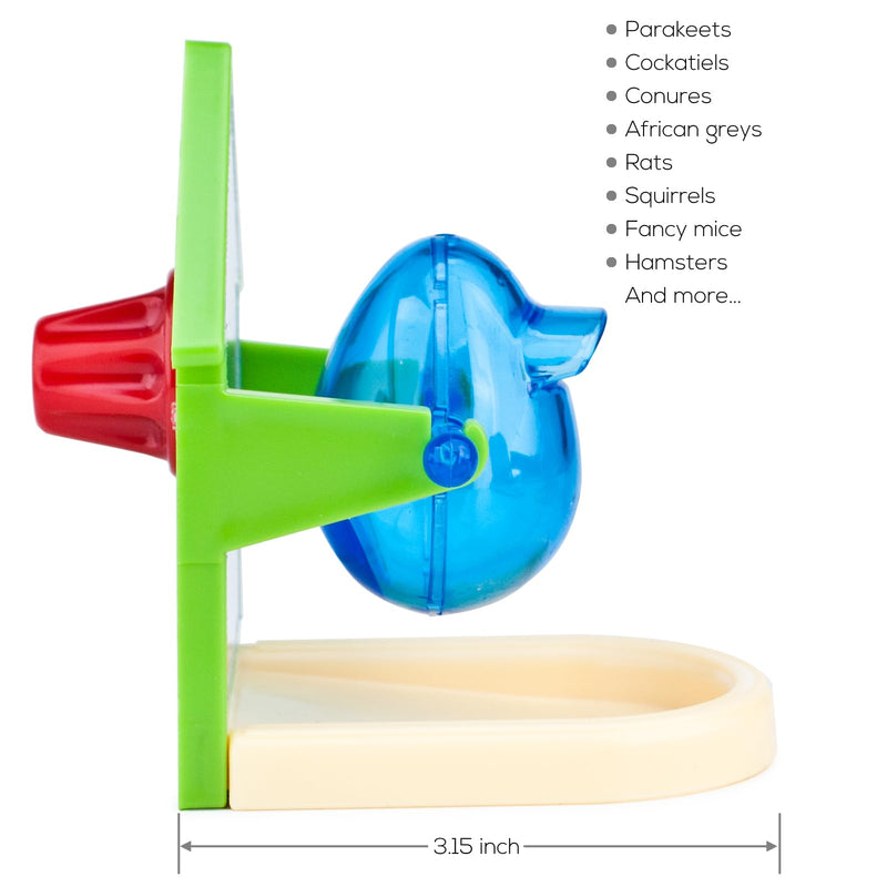 Treat Dispensing Feeder for Parrots and Fancy Rats: A Fun Interactive Foraging Toy with a Mirror; Enrichment Toy for Parakeets, Cockatiels, Conures, African Greys, Fancy Mice; Puzzle Games for Rats - BeesActive Australia
