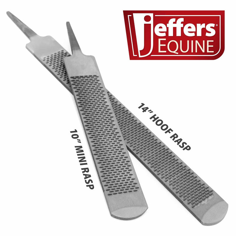 Jeffers Livestock Mini Hoof Rasp for Goats, Sheep, Pony, Mini Horses, Foals – 10" Ergonomic Steel Hoof Trimming Tool with 6 Teeth per Row – One Hand Use, Compact Farrier Hand Rasp