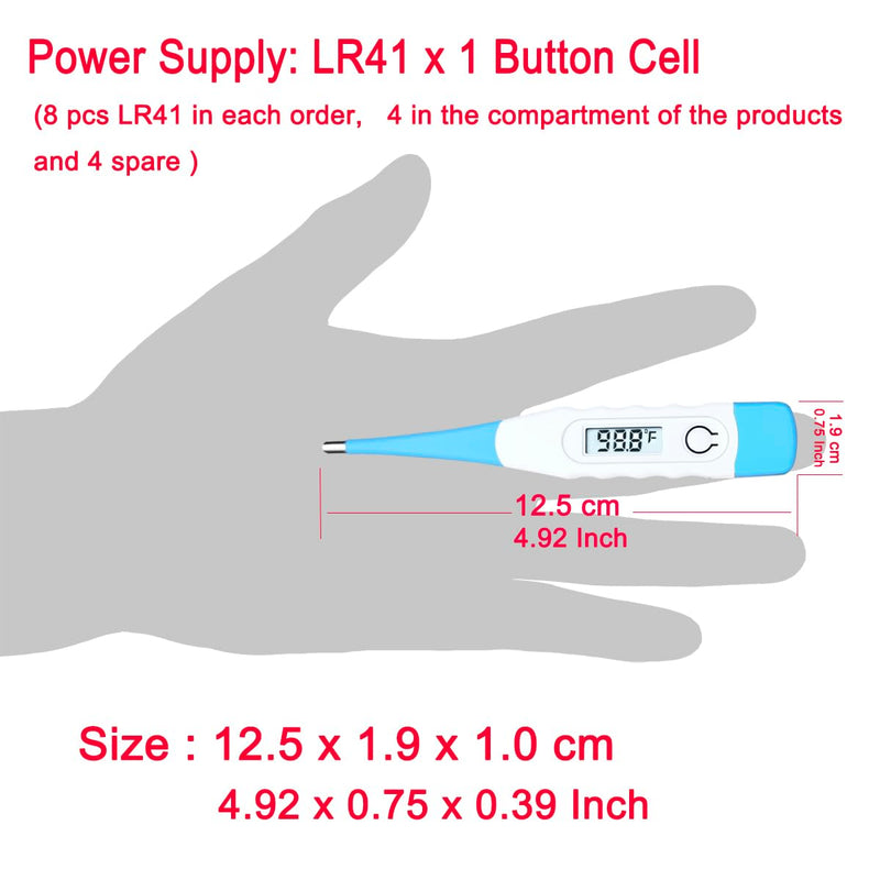 Oral Thermometer, Digital Thermometer for Oral, Rectal or Under Arm Use (A, Pack of 4) - BeesActive Australia