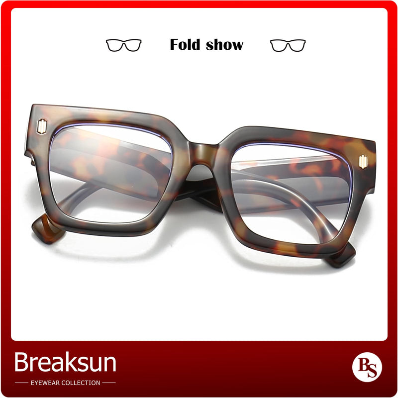 Fashion Oversized Blue Light Blocking Glasses for Women Men Trendy Big Square Frame Computer Eyeglasses A1 Tortoise 63 Millimeters - BeesActive Australia