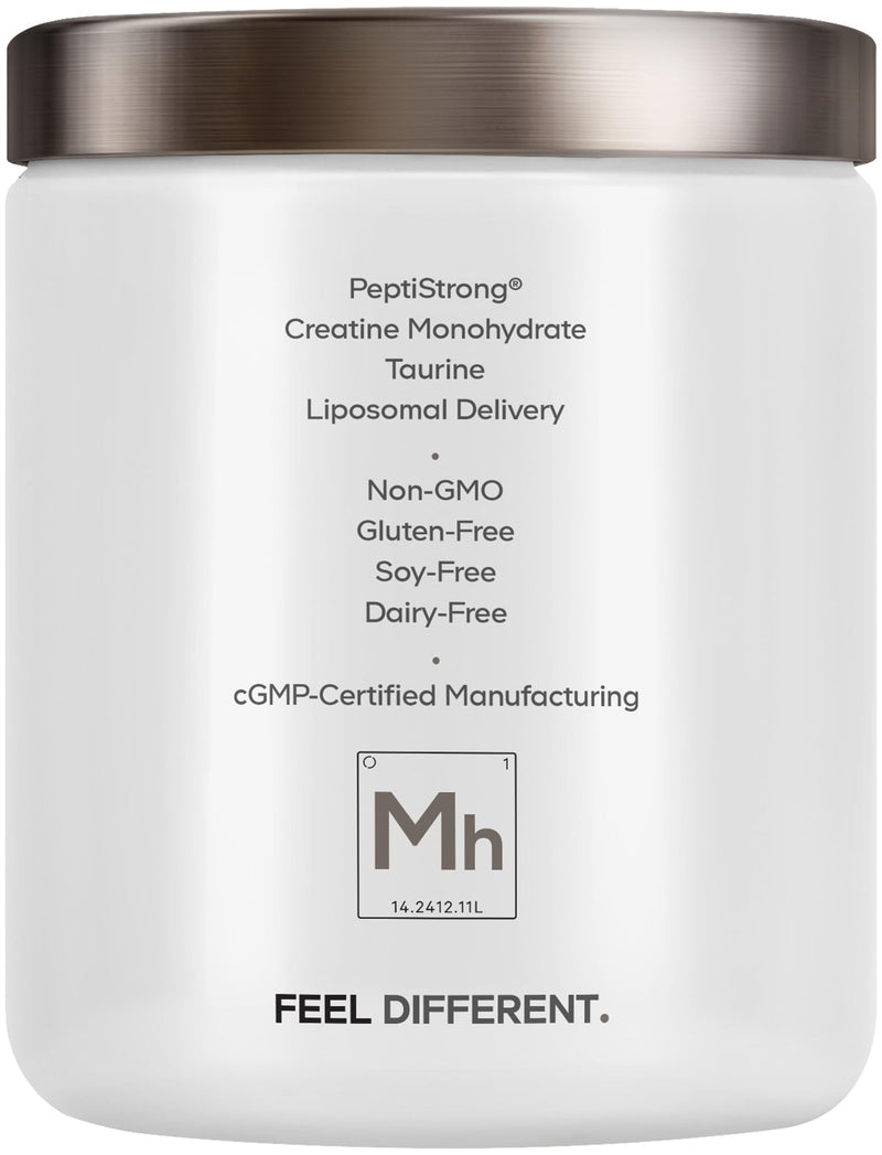 Codeage Muscle Formula+, Creatine, PeptiStrong, Taurine, Unflavored, 8 oz | Liposomal creatine monohydrate with PeptiStrong, taurine and vitamin D3. Unflavored powder.