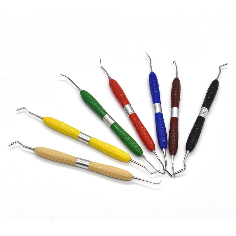 Angzhili 7 Pcs/Set Dental Resin Filling Tool Kit,Double Ends Resin Aesthetic Restoration Tool,Resin Trimming Tool - BeesActive Australia