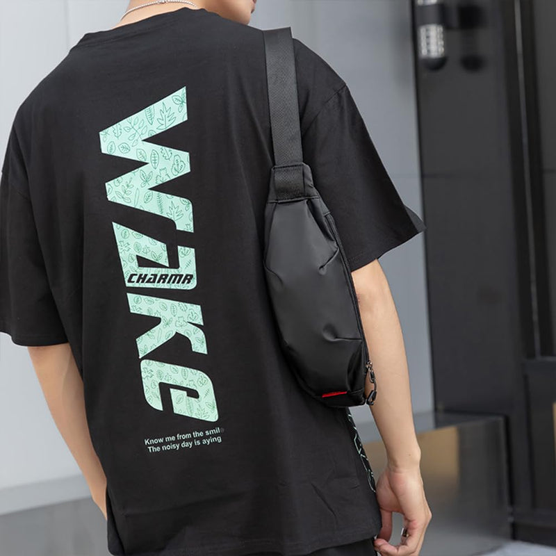 Large Crossbody Fanny Pack for Men and Women, Mini Sling Bag, Multi Pocket Fanny Pack Cross Body Bags Purse Casual Hands-Free Wallets Waist Pack Phone Bag Sports Festival Workout Traveling Running Black01
