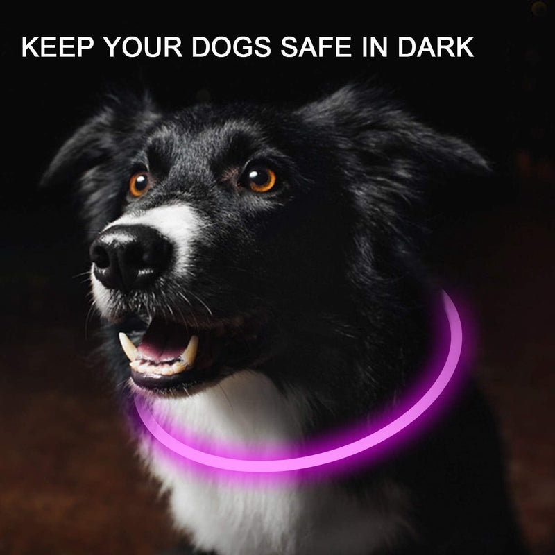 Novkin 2-Pack LED Dog Collars, Luminous Dog Collars, Rechargeable Dog Lights, Reusable Safety Collar for Small, Medium and Large Dogs, Red and Pink Blush and Powder - BeesActive Australia