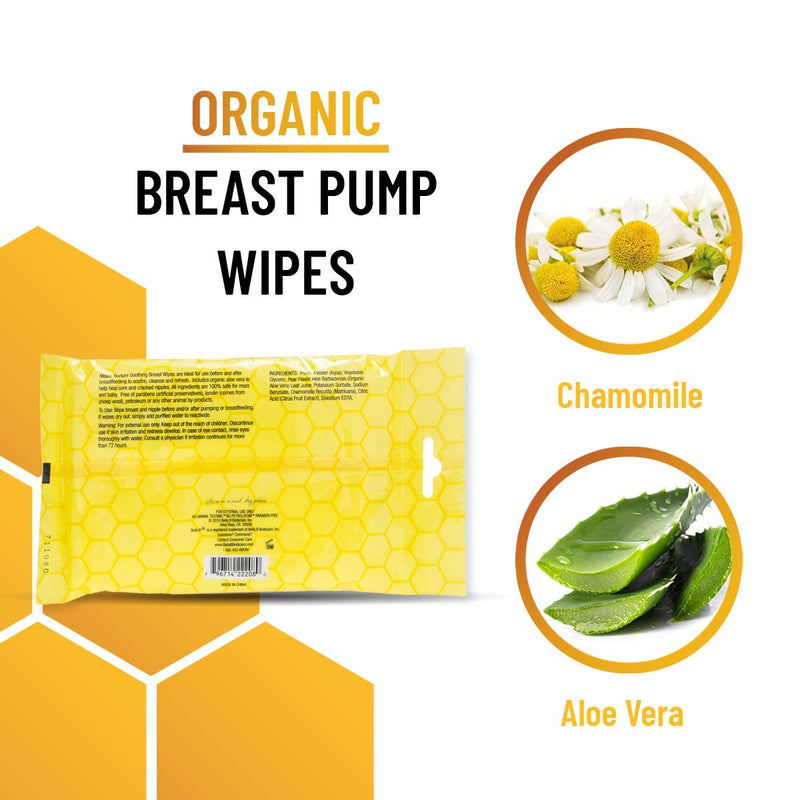 BELLA B Nipple Nurture 3-Piece Breast Wipes/Baby Wipe Bundle - Breast Pump Cleaning Wipes - Nursing and Breastmilk Wipes 1 Count (Pack of 1) Aloe Vera - BeesActive Australia