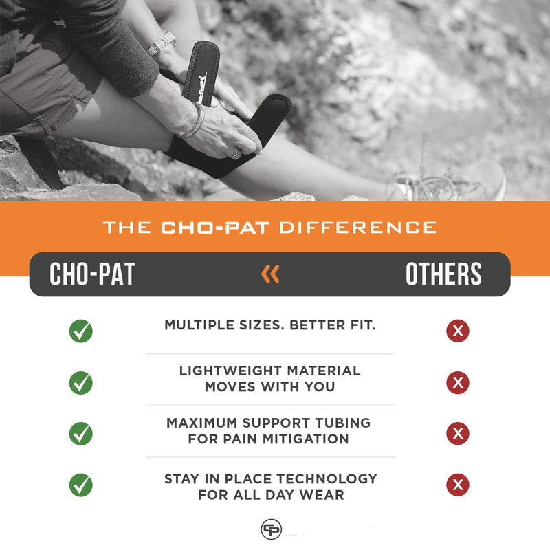 Cho-Pat Dual Action Double-Layer Adjustable Knee Strap, Full Mobility and Knee Pain Relief for Chondromalacia, Osgood Schlatter’s, Tendonitis, and Meniscus Tears, Medium Black - BeesActive Australia