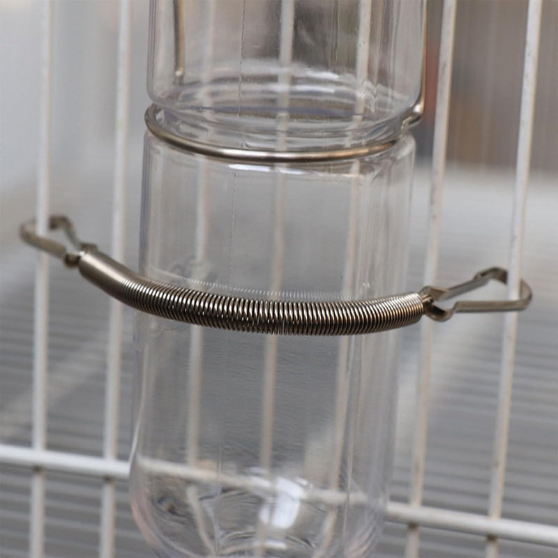 Silver 5Pcs Spring with 2 Clips Used Singly or in Combination to Hold Rabbit Water Dispenser Drinking Bottle for Small Animals Feeding and Watering Supplies - BeesActive Australia