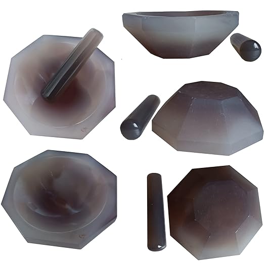 HCTOOL Agate Mortar Menno Mortar with Pestle Natural Agate for Lab Polishing (60mm) -  Australia