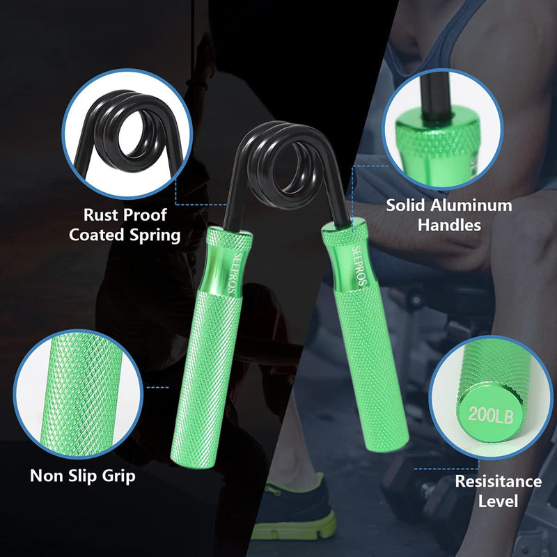 Grip Strength Trainer, 100LB-300LB Metal Hand Grip Strengthener, Non-Slip Heavy-Duty Finger & Forearm Exerciser, Hand Gripper for Athletes, Hand Rehabilitation Exercising 3 Pack, 100+150+200LB