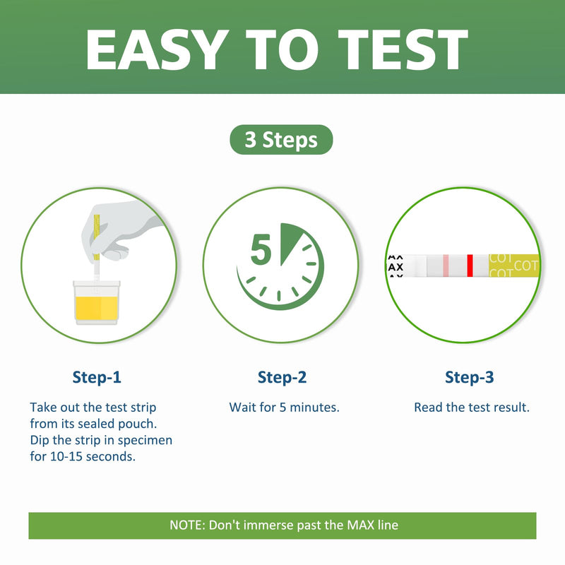 [25 Pack] Carethetic Nicotine Testing Kit at Home - Highly Sensitive Nicotine Cotinine Tobacco Urine Test Strips for Home - Nicotine Urine Test Strips Detection at 200 ng/mL - BeesActive Australia
