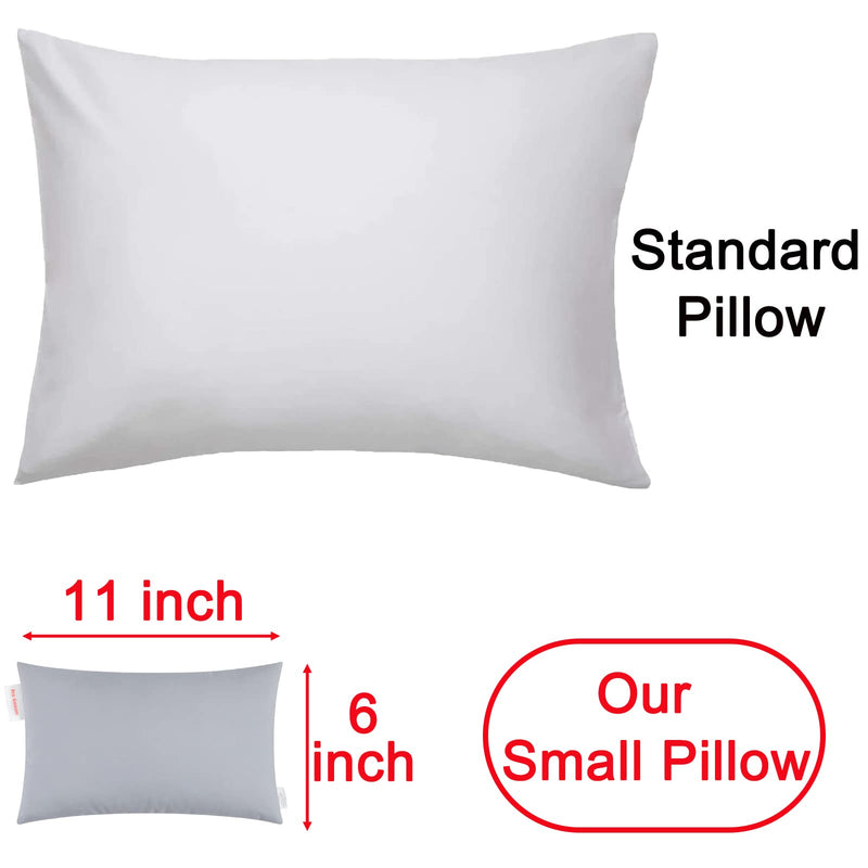 Pro Goleem Small Pillow 11’’x6’’x2.5’’ Small Pillows for Sleeping and Traveling Mini Pillow with Name Tag Tiny Pillow for Kids Pillow Neck Lumbar Knee Nap Pillow Pet Pillow, Gray - BeesActive Australia