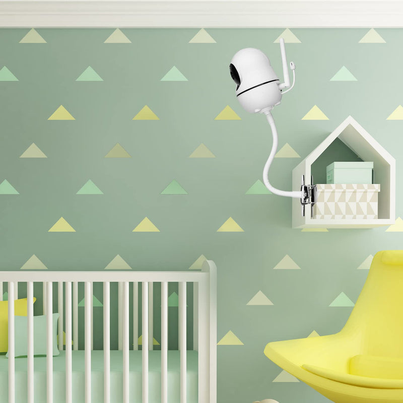 Flexible Baby Monitor Clip Mount Compatible with HelloBaby HB65/HB6550/HB6558/HB66/HB248,ANMEATE SM935E/SM650 Baby Monitor, Hellobaby Camera Mount Attach Your Baby Cam Wherever White - BeesActive Australia