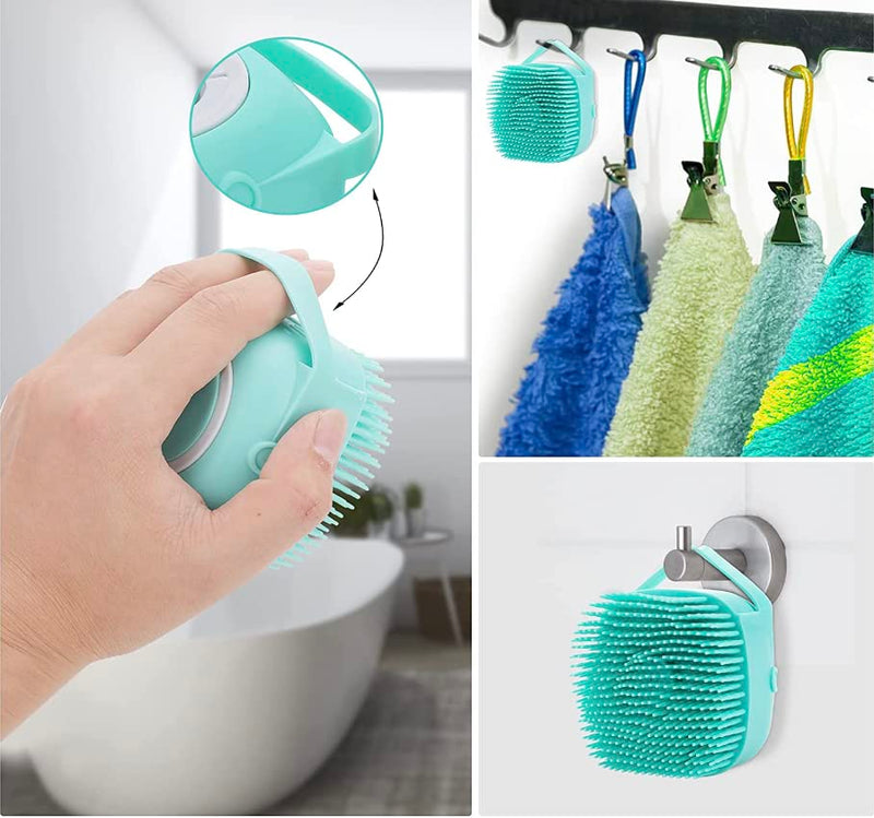 Pet Bath Massage Brush Puppy Dog Cat Grooming Cleaning Soft (Blue) Blue - BeesActive Australia