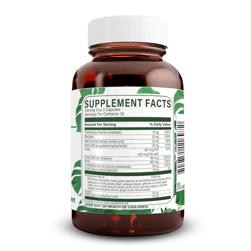 Natural Nutra Vitamin B Complex, 60 Vegetarian Capsules 60 Count (Pack of 1)