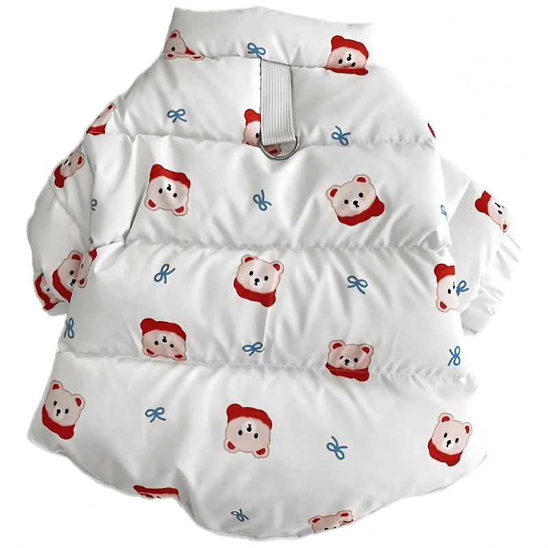 Extra Warm Dogs Jacket Cute with Leash Ring Windproof Puppy Winter Coats for Small Dogs (L (8.8-12lbs)) L (5.5-10lbs) - BeesActive Australia