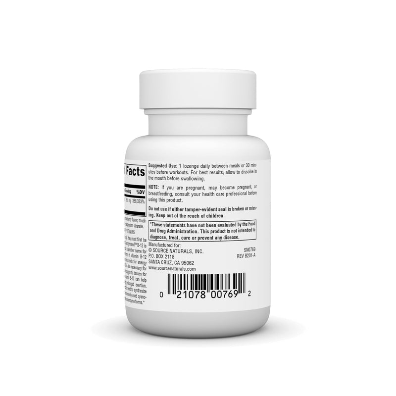 Source Naturals Athletic Series Dibencozide Coenzymated B-12, 30 Lozenges | Rasberry Flavored | Coenzymated™ for optimal absorption*
