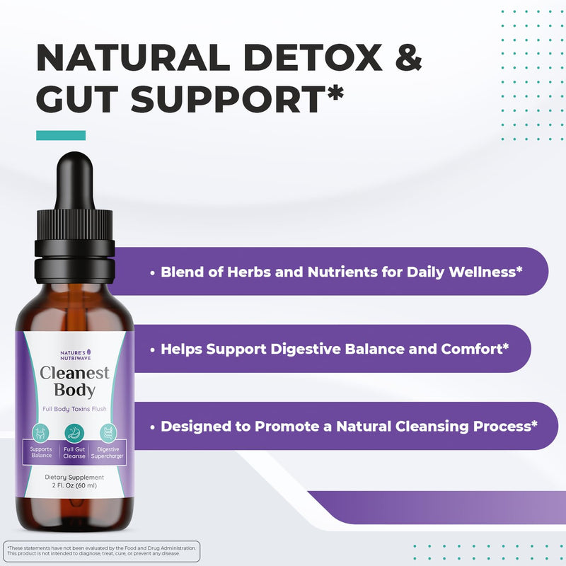 Cleanest Body Drops – Fennel Seed & Marshmallow Root – 1 Month Supply | Fennel Seed, Marshmallow Root & Peppermint Oil | Non-GMO, Made in USA | Take by dropper, mixes into water 2 Fl Oz (Pack of 1)